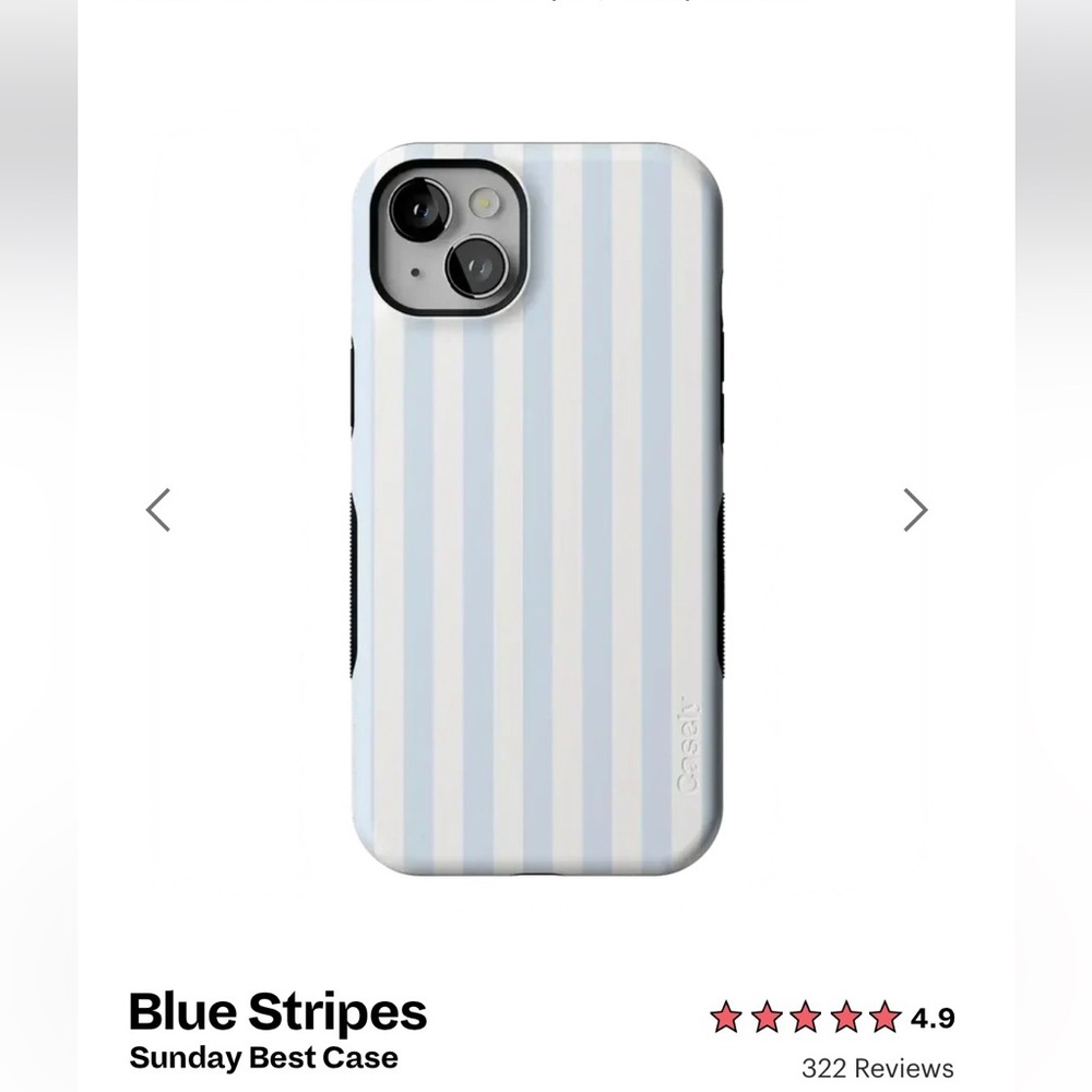 New! Casely Blue Stripes ‘Sunday Best’ iPhone 14 Case